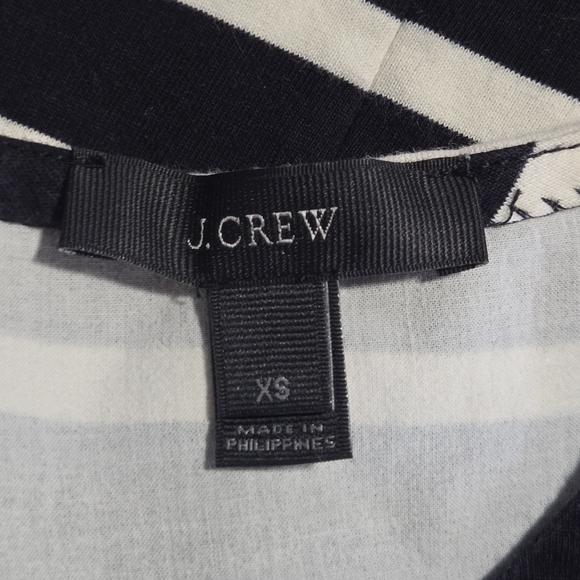 J Crew Womens Black White Striped Cotton Ruffle Bell Half Sleeve Dress Size XS - Picture 7 of 8